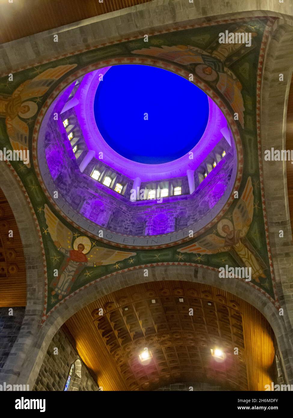 Guardando verso l'interno della cupola nella Cattedrale di Galway, in Irlanda Foto Stock