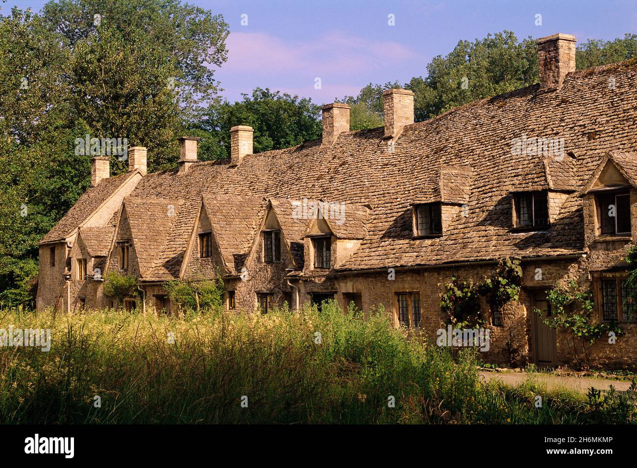 Arlington Row Bibury, Gloucestershire, Inghilterra Foto Stock