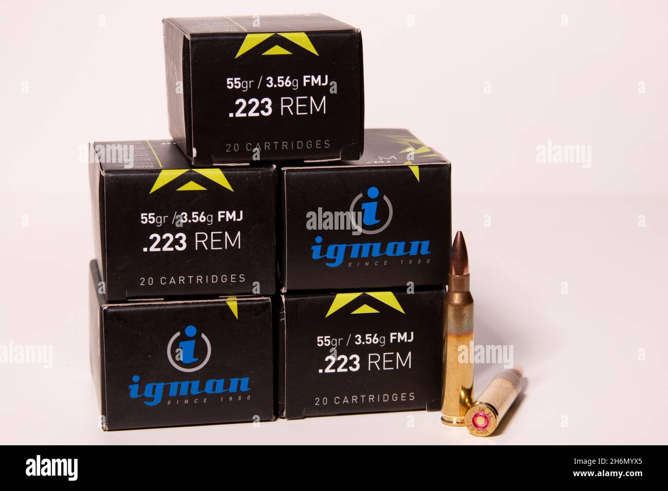 .223 munizioni Igman Foto Stock