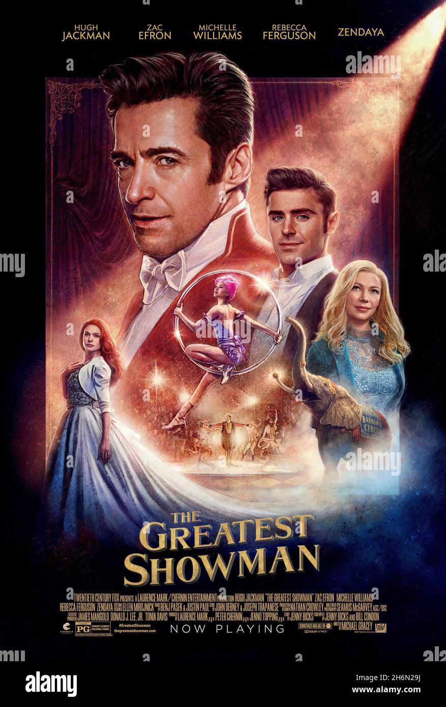 DATA DI USCITA: 20 dicembre 2017 TITOLO: The Greatest Showman CASA DI PRODUZIONE: Twenth Century Fox REGISTA: Michael Gracey TRAMA: Ispirato dall'immaginazione di P.T. Barnum, The Greatest Showman è un musical originale che celebra la nascita di show business e racconta di un visionario che è cresciuto da nulla per creare uno spettacolo che è diventato un sensation.STARRING mondiale: Hugh Jackman come P.T. Barnum, Michelle Williams, Zac Efron, Zendaya poster art. (Credit Image: © Twentieth Century Fox/Entertainment Pictures) Foto Stock