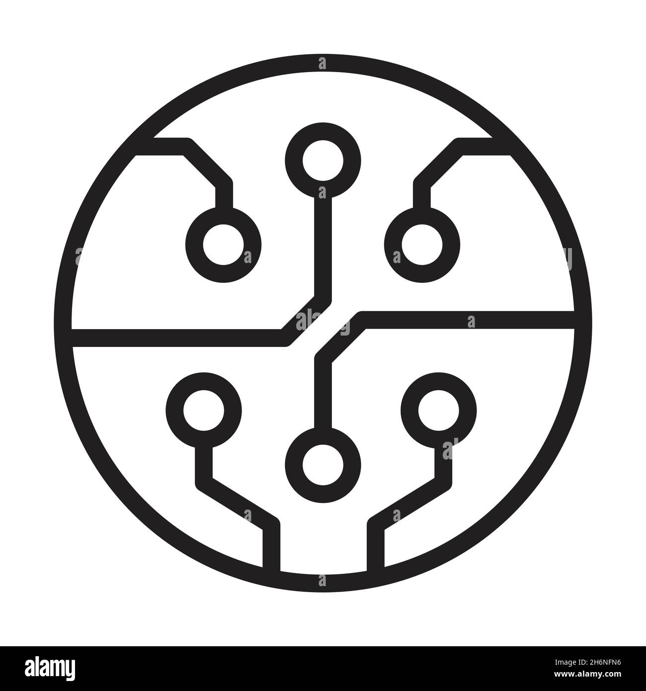 Scheda a circuito stampato, vettore di icone del contorno della tecnologia. Per il design del sito Web, il logo, l'app, l'interfaccia utente. Illustrazione vettoriale Illustrazione Vettoriale