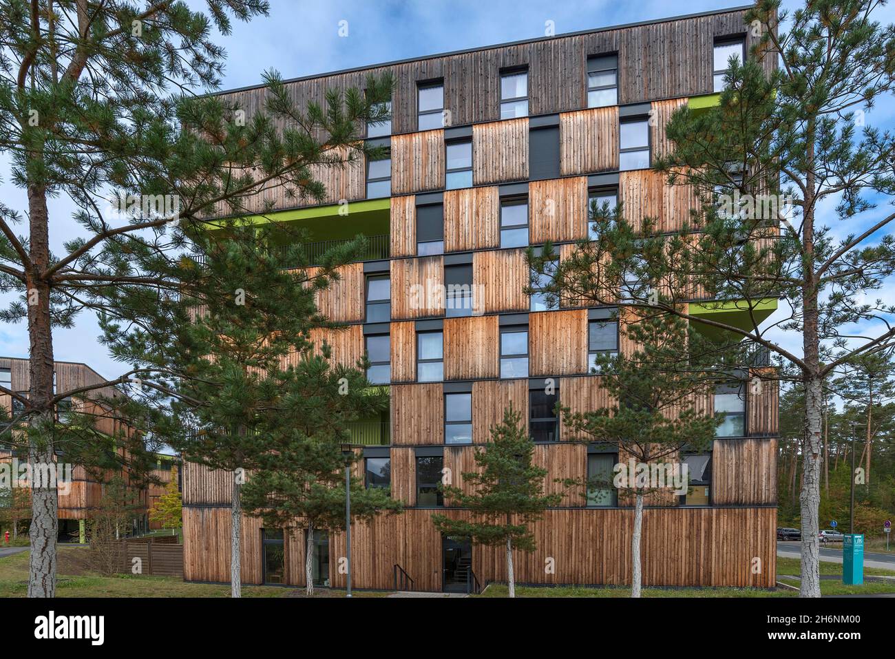 Moderna residenza studentesca nella città universitaria di Erlangen, in Medio Franconia, Baviera, Germania Foto Stock