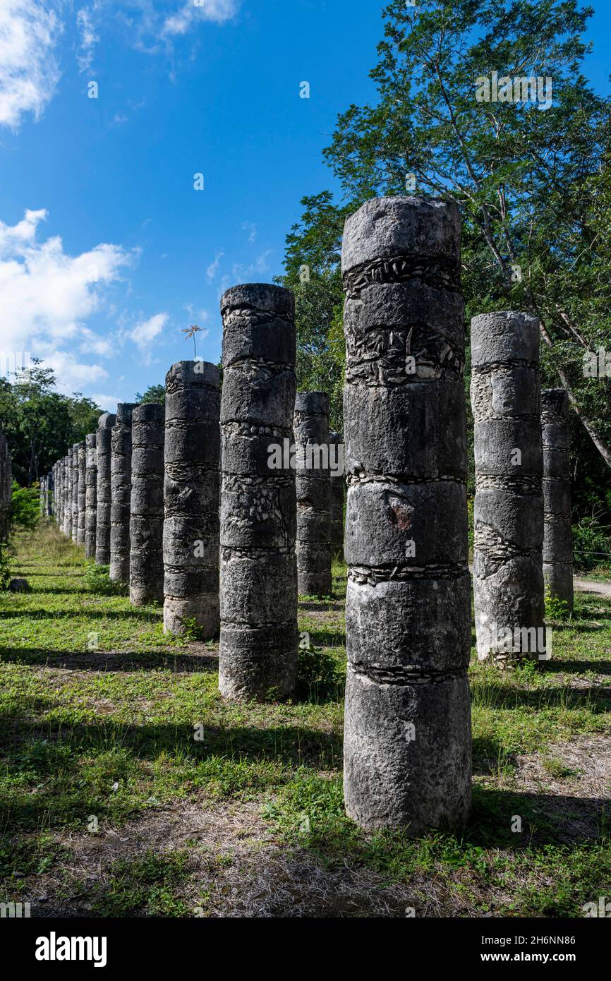 Città precolombiana sito UNESCO, Chichen Itza, Yucatan, Messico, America Centrale Foto Stock