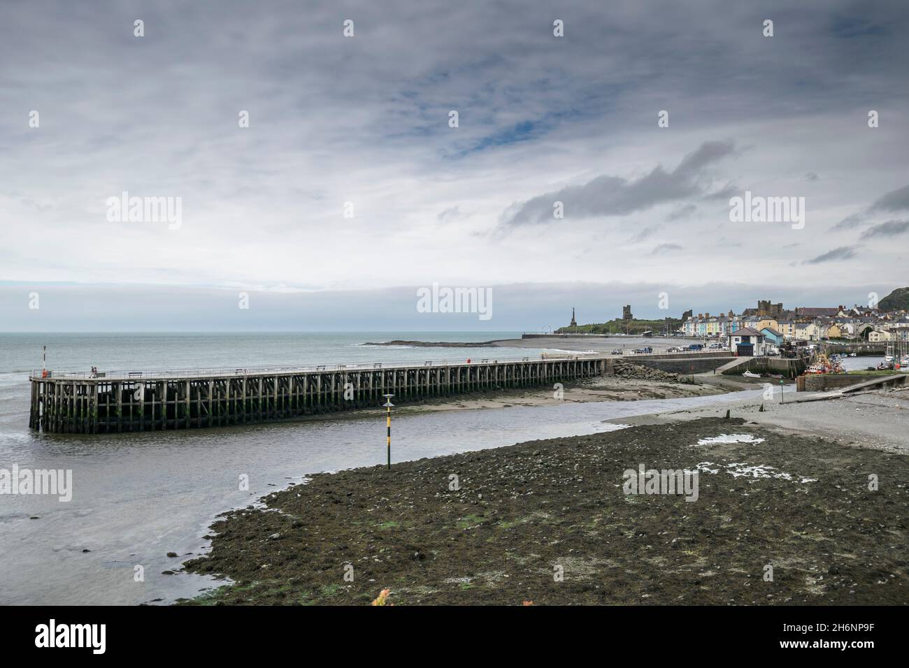 Ingresso del porto di Aberystwyth Ceredigion nel Galles centrale Foto Stock