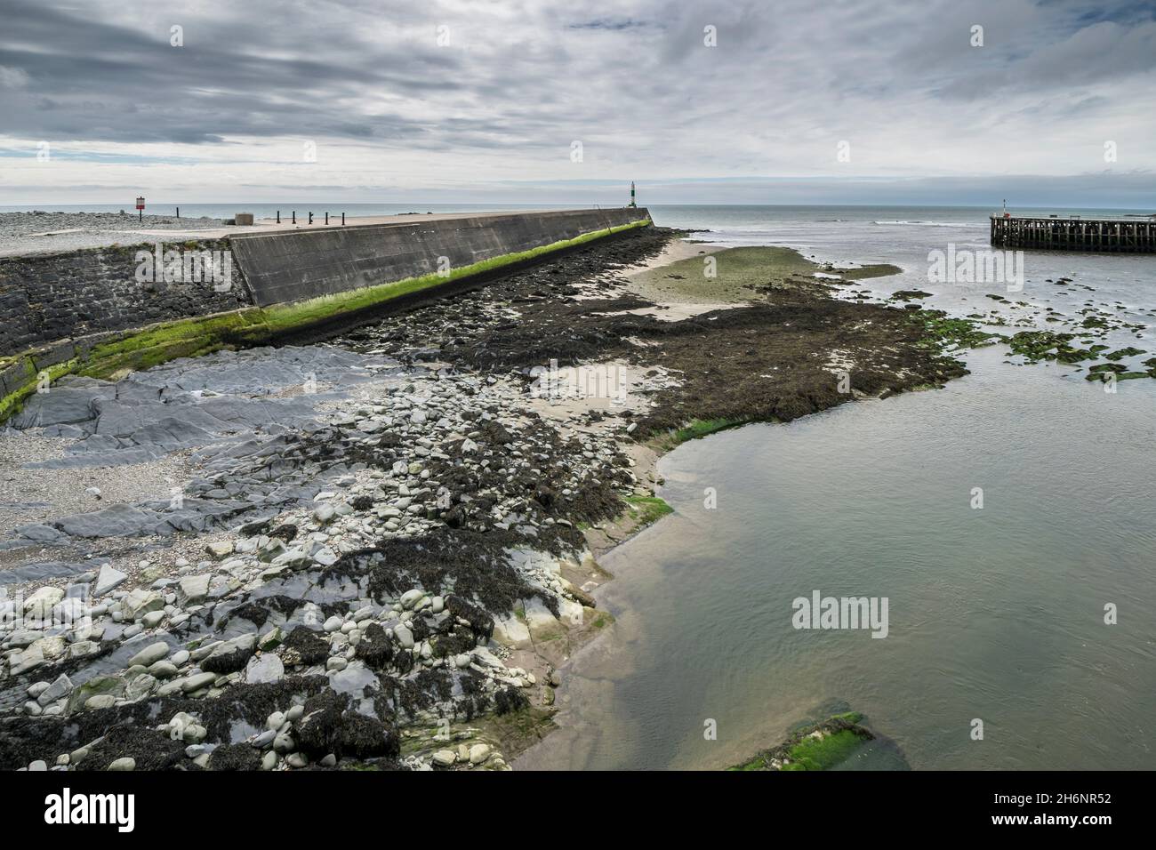Ingresso del porto di Aberystwyth Ceredigion nel Galles centrale Foto Stock
