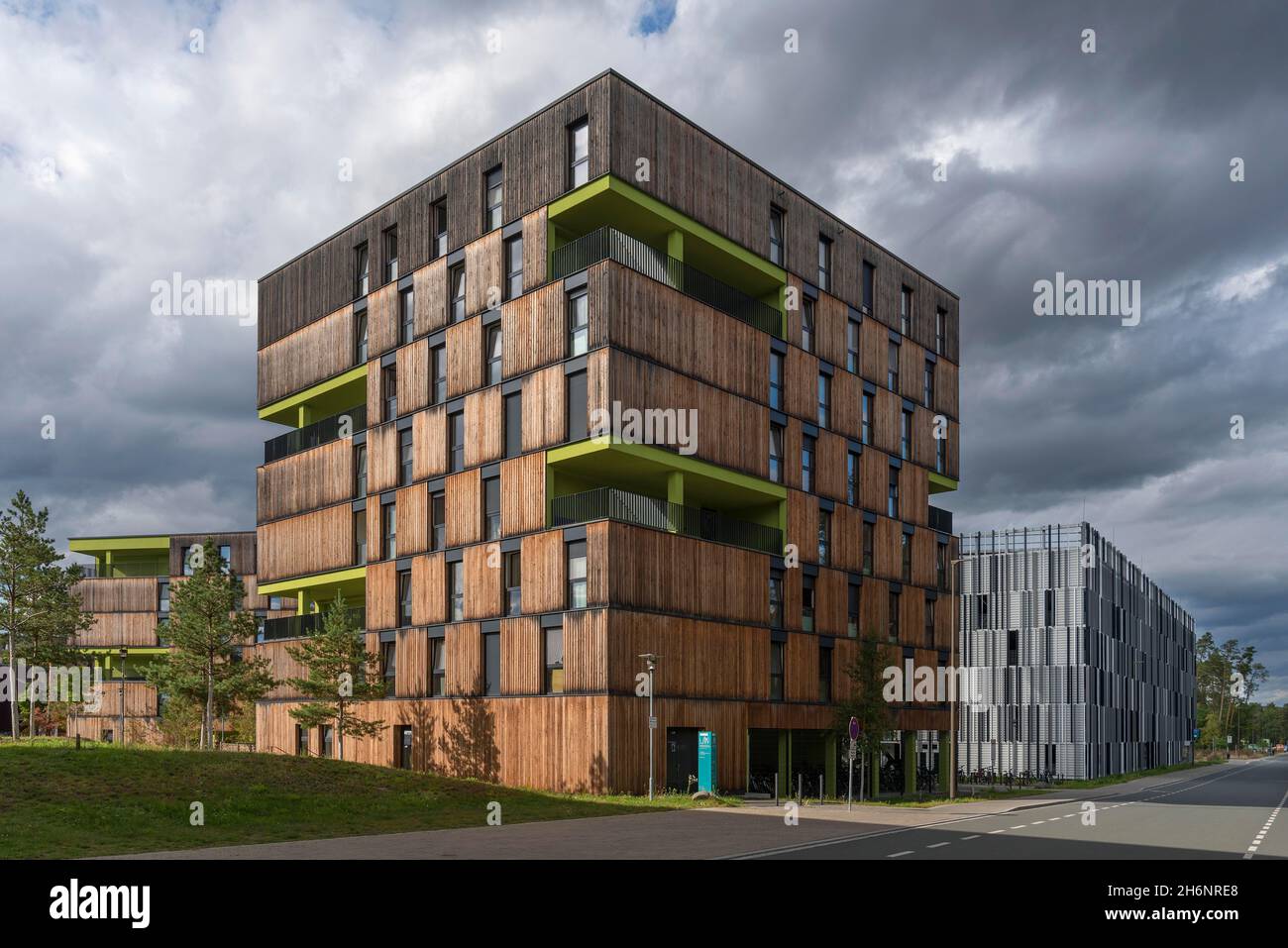 Moderne residenze studentesche nella città universitaria di Erlangen, in Medio Franconia, Baviera, Germania Foto Stock