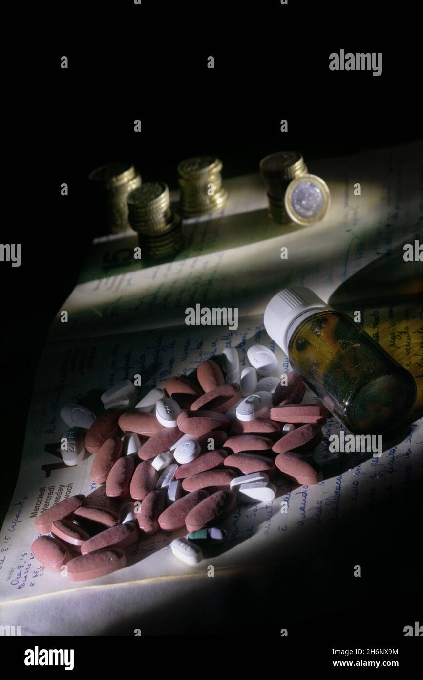 concetto di assistenza sanitaria e spesa globale phamaceutical Foto Stock