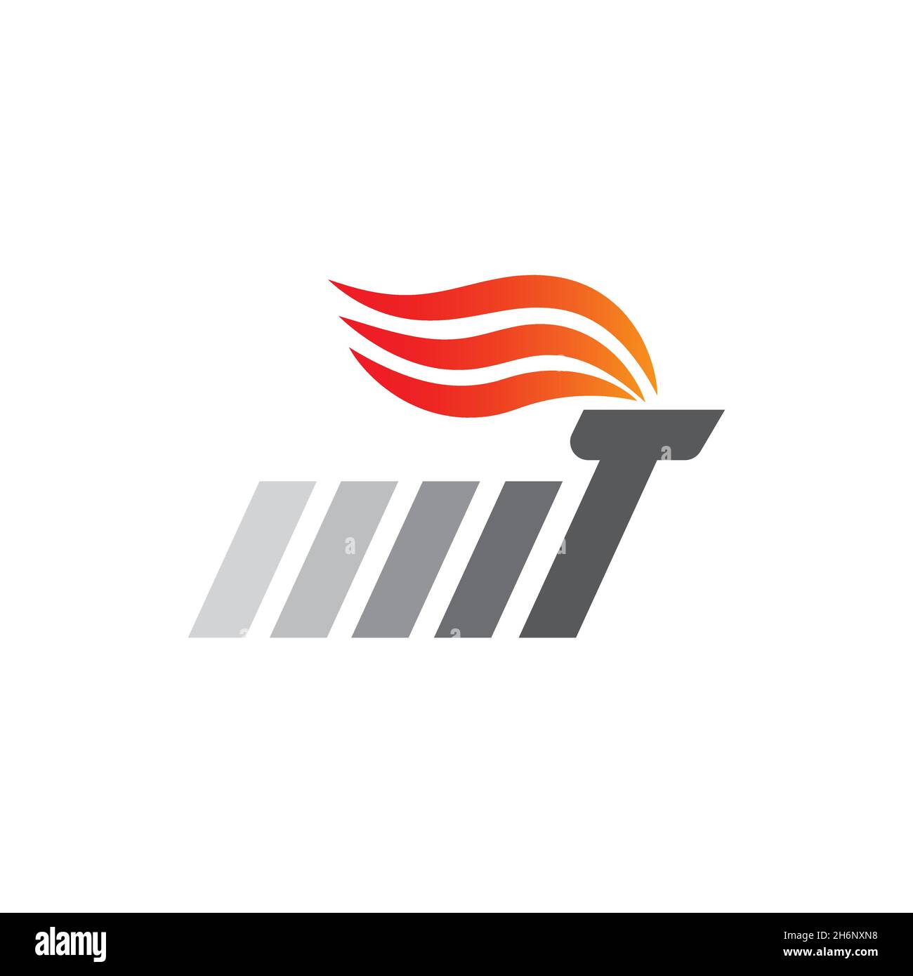 design vettoriale. logo creato da una torcia combinata con logo effetto velocità. Illustrazione Vettoriale