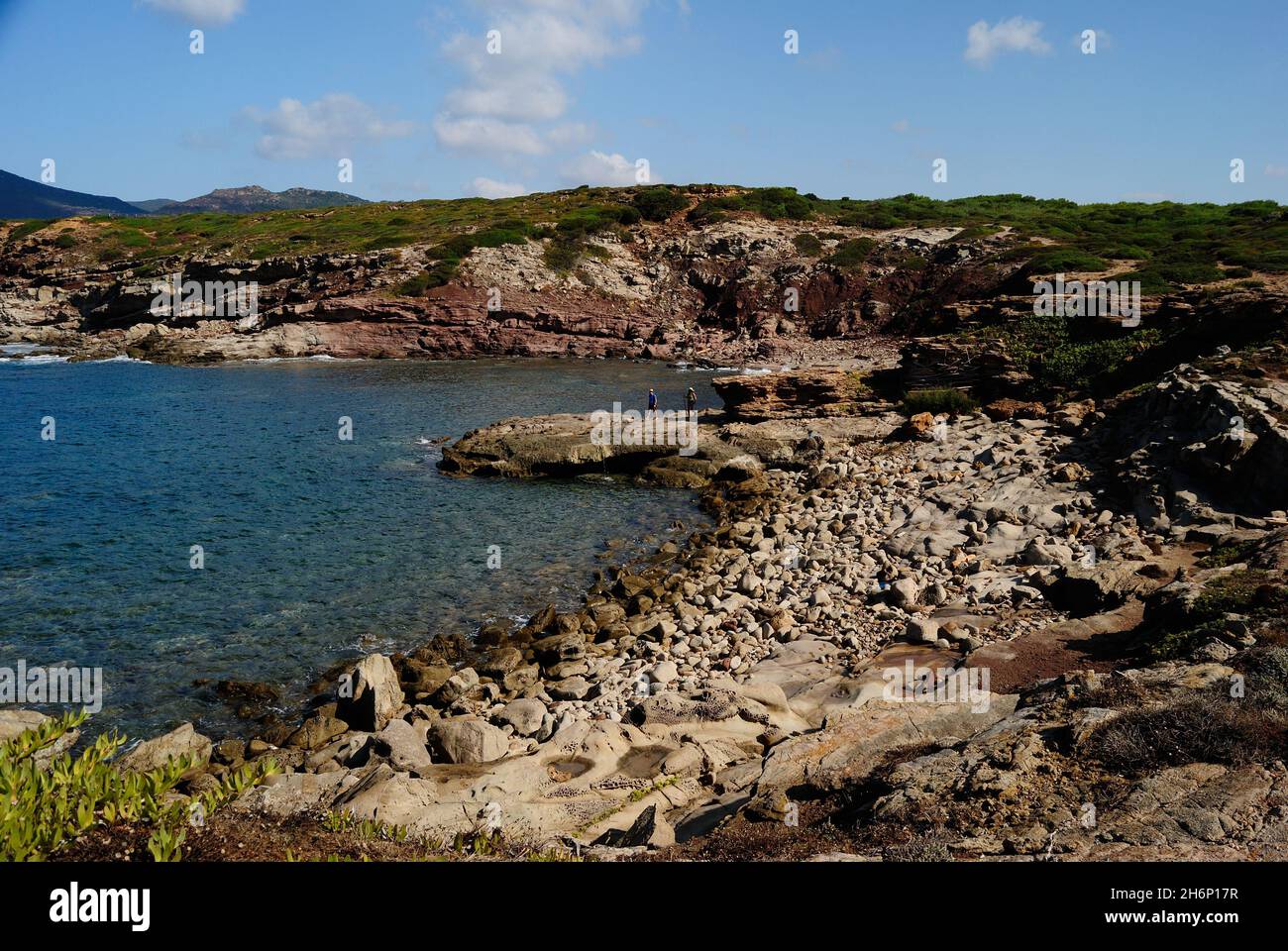 Vista della costa da Porto ferro a Cala del Turco Foto Stock