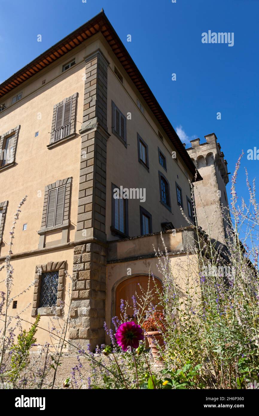 Europa, Toscana, San Donato in collina, Fattoria Torre a Cona Azienda vinicola Toscana (dettaglio costruzione) Foto Stock