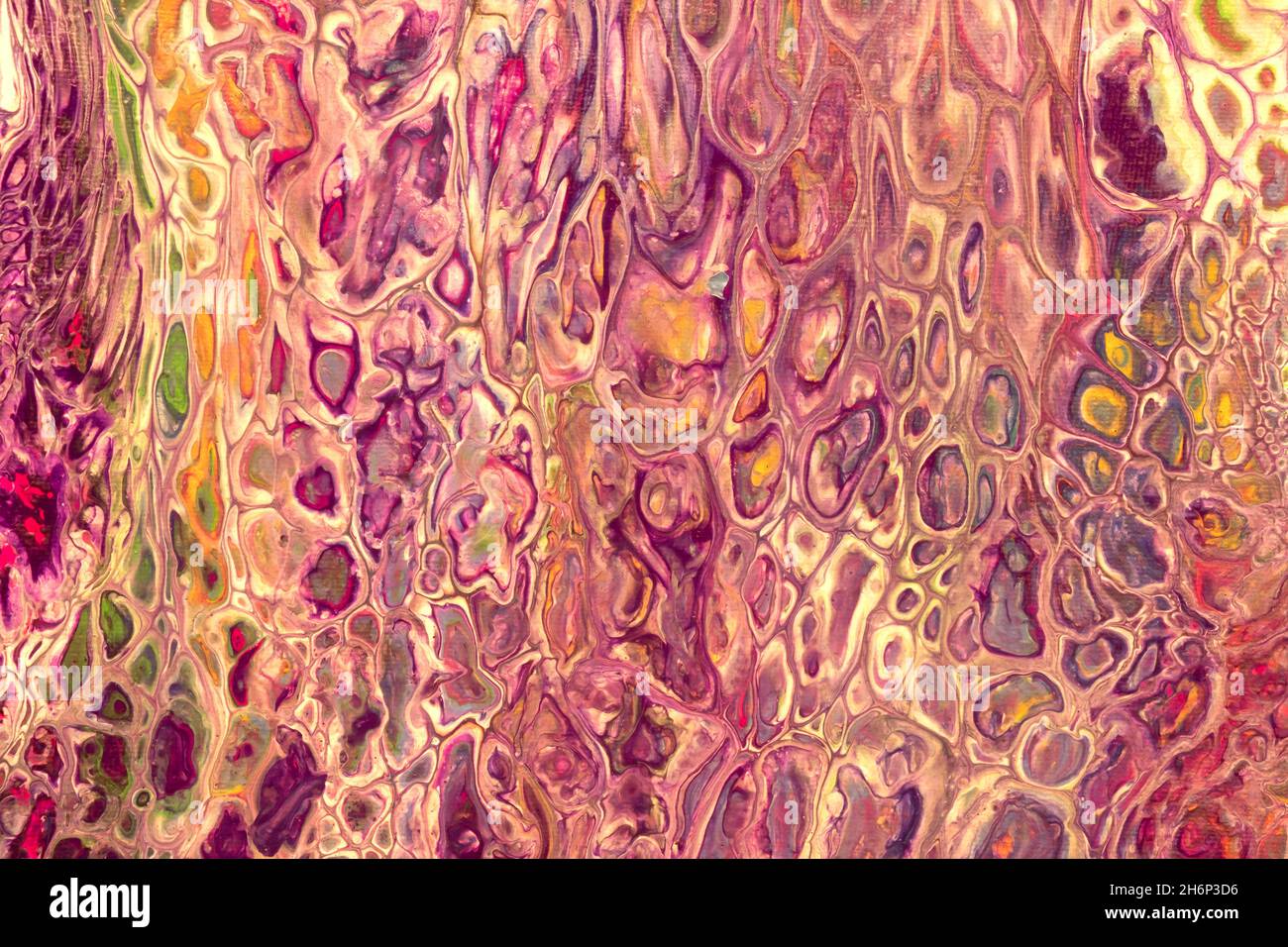Astratto fluido o liquido arte sfondo rosso scuro e viola colori. Pittura acrilica su tela con sfumatura e splash di vino. Sfondo acquerello con Foto Stock