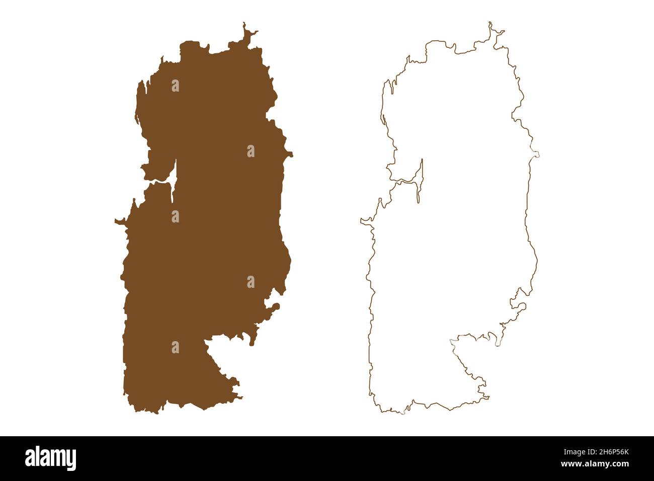 Isola delle Andamane medie (Repubblica dell'India, territorio di Unione indiana delle Isole Andamane e Nicobare) illustrazione vettoriale di mappa, scricbble sketch Medio ANDAM Illustrazione Vettoriale