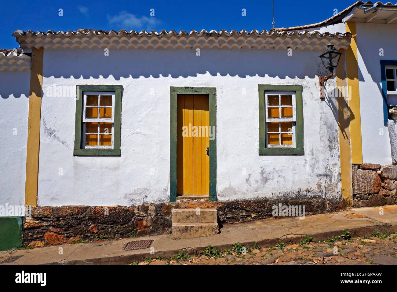 Casa coloniale a Tiradentes, Minas Gerais, Brasile Foto Stock