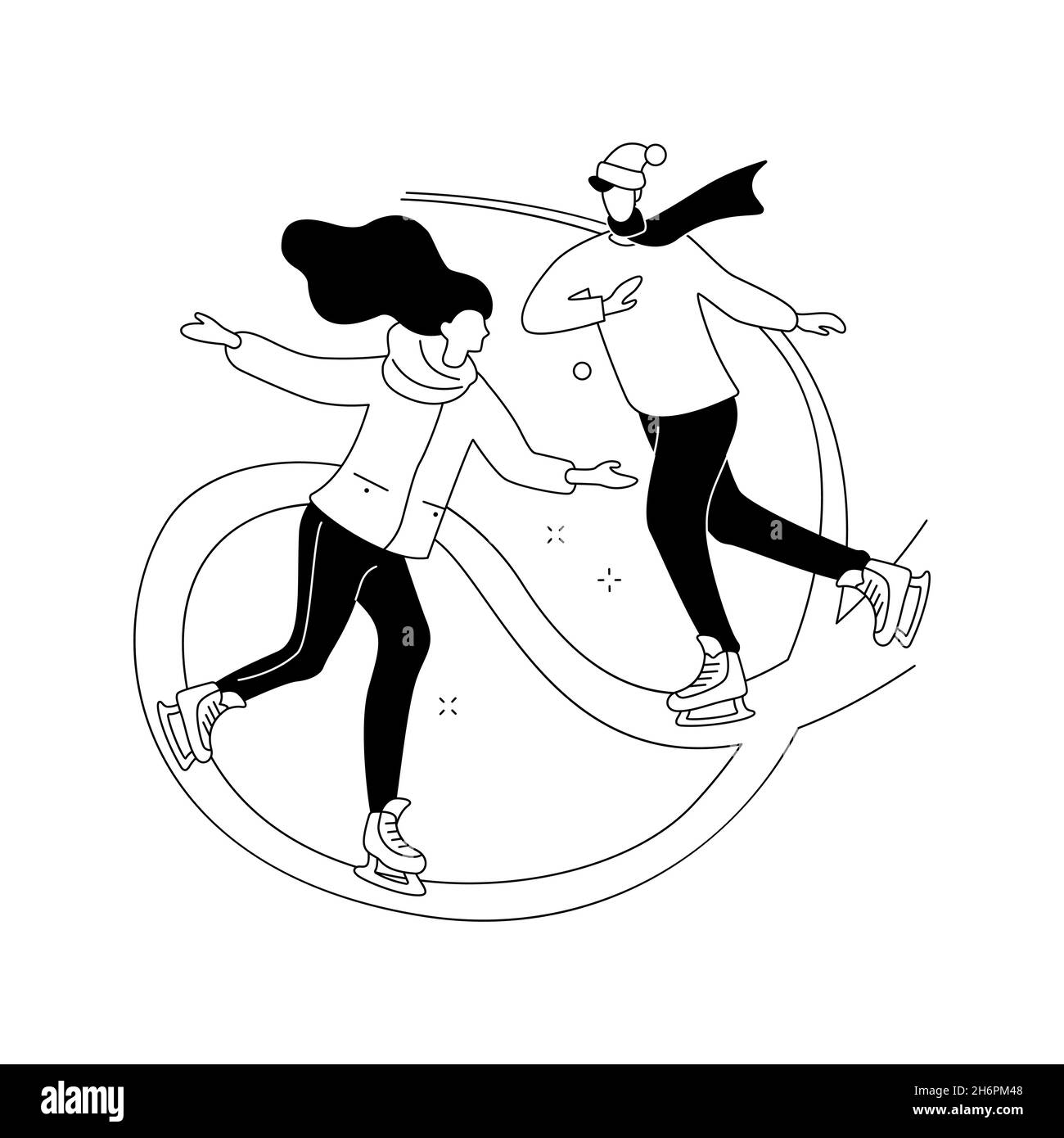 Illustrazione vettoriale del concetto astratto di pattinaggio. Illustrazione Vettoriale