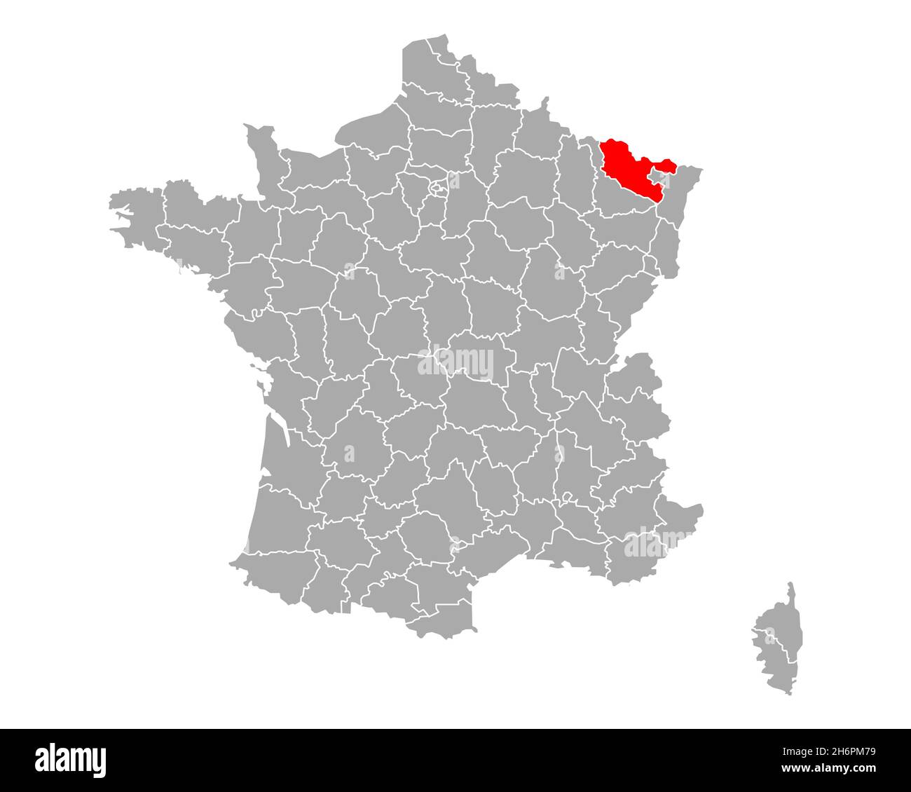 Mosella sulla mappa di Francia Foto Stock