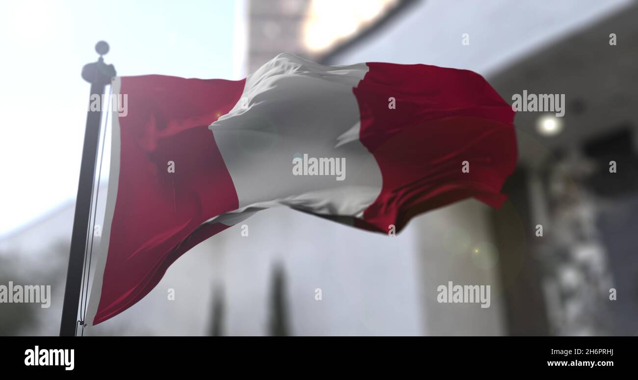 Bandiera nazionale del Perù. Paese peruviano che sventola bandiera. Politica e illustrazione di notizie. Foto Stock