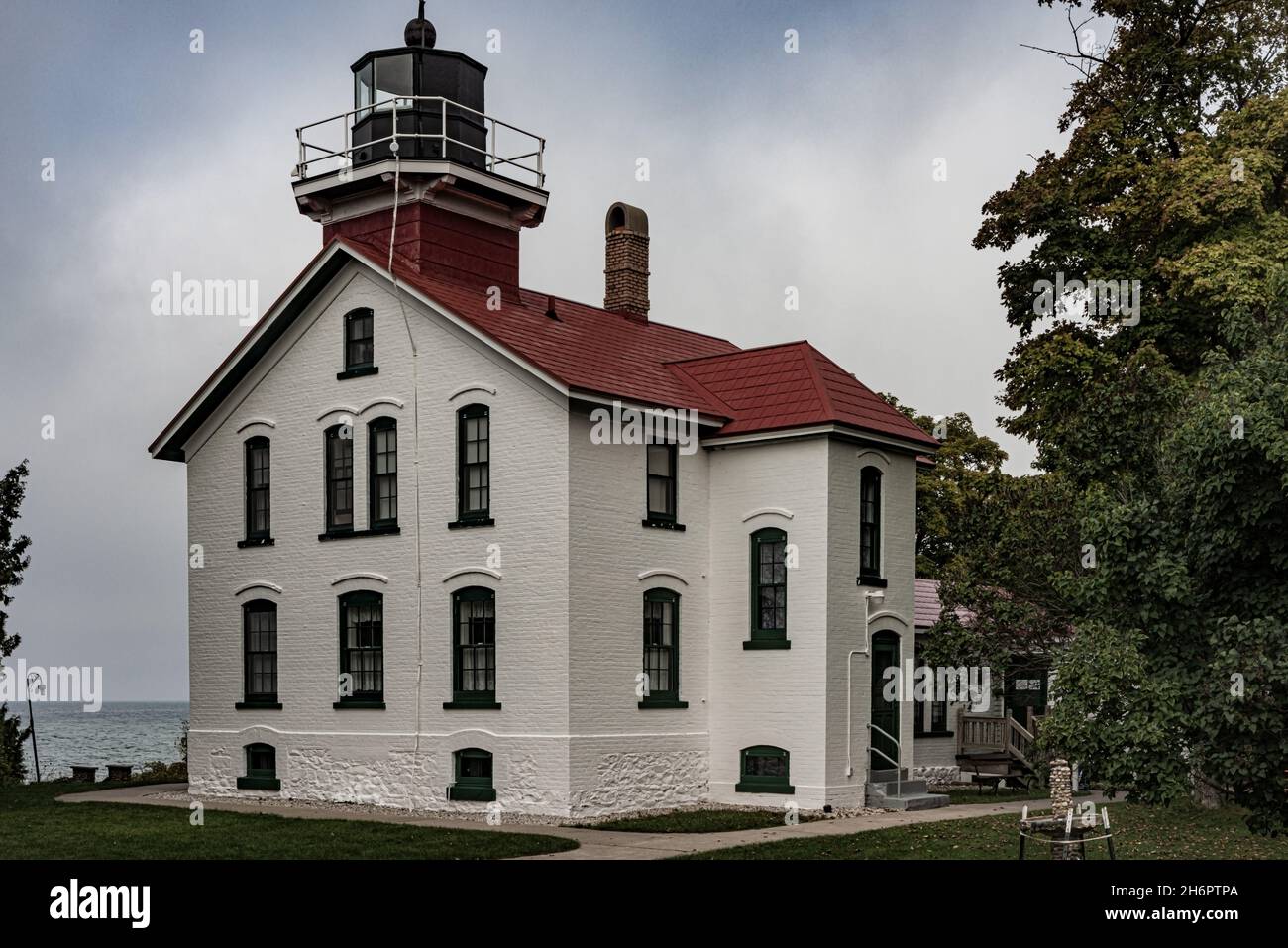 Faro Grand Traverse sulla penisola di Leelanau nel Michigan USA Foto Stock