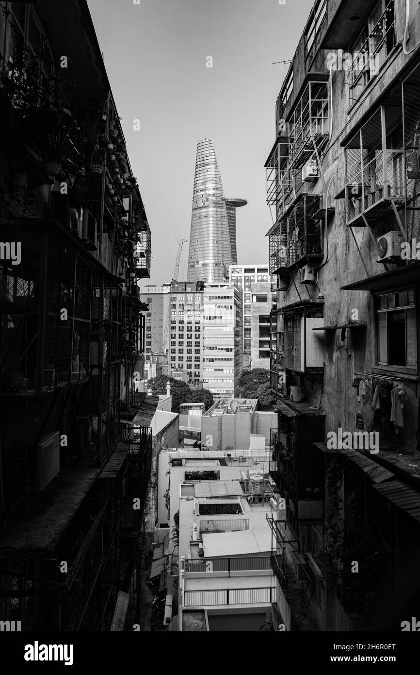 Bitexco vista da Nguyen Thai Binh appartamento Foto Stock