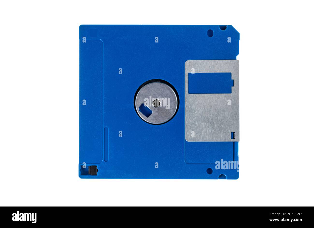 Disco floppy blu isolato su bianco, percorso di ritaglio Foto Stock