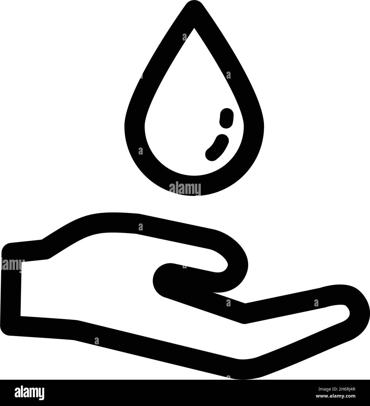 Icona vettoriale del contorno del lavaggio a mano in stile semplice. Pulire l'illustrazione del vettore piatto a mani libere Illustrazione Vettoriale