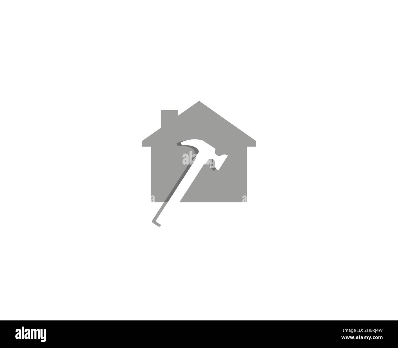 Illustrazione del simbolo del vettore del logo Creative Hammer House Illustrazione Vettoriale