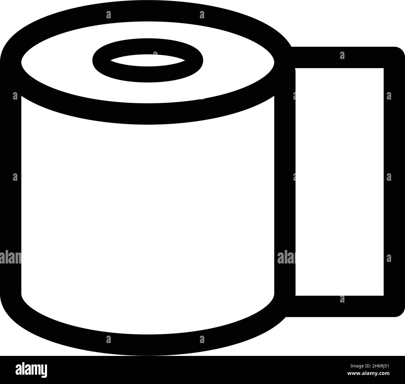 Icona della linea del rotolo di carta igienica. Insegna lineare per concetto mobile e web design. Icona vettoriale del profilo igienico della toilette. Simbolo, illustrazione del logo. VECTO Illustrazione Vettoriale
