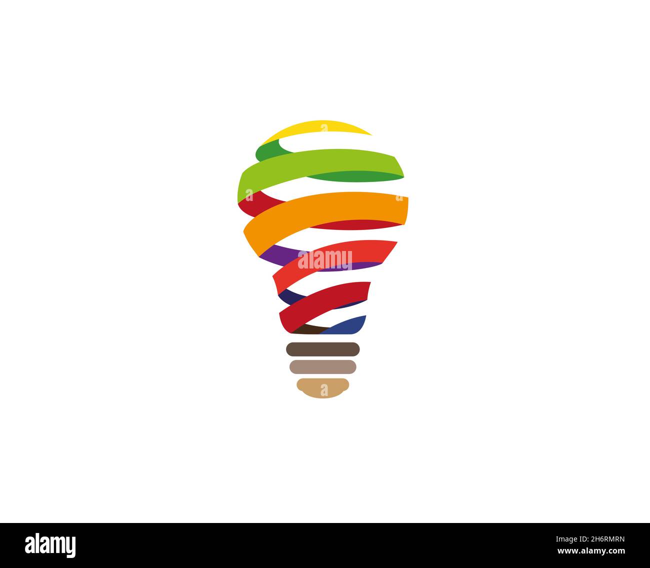 Lampadina a spirale colorata Logo Design simbolo vettoriale Illustrazione Illustrazione Vettoriale