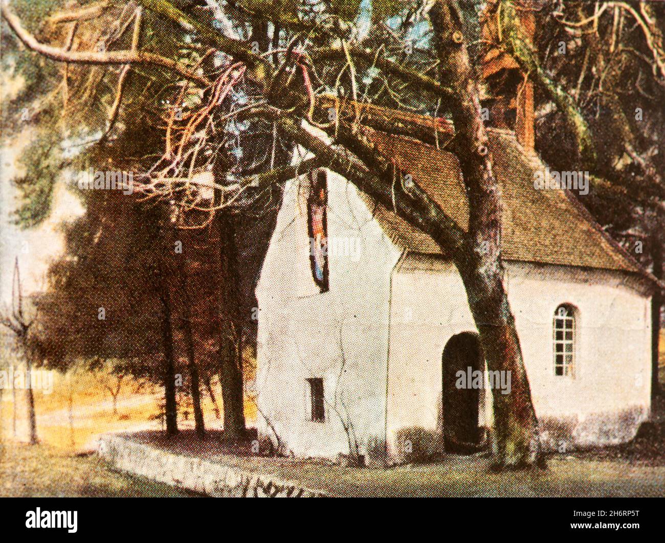 Foto di un adesivo dell'album 'Auf Deutcher Scholle', (Germania, 1935) che mostra la vita rurale negli anni '20 e '30. Foto Stock