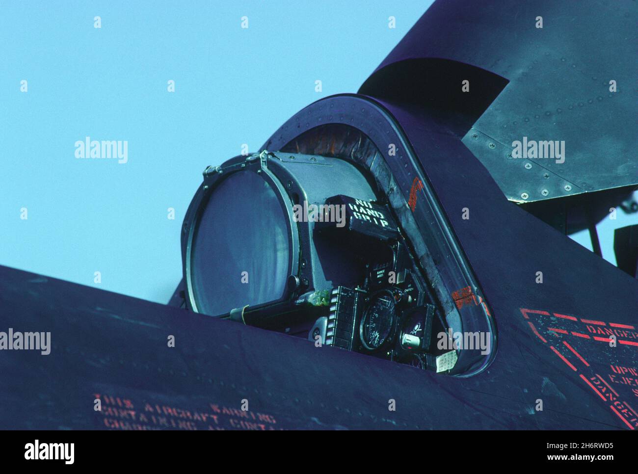 Abitacolo posteriore di una SR-71 Blackbird Foto Stock