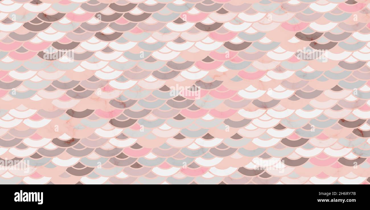 Sovrapposizione cerchio modello giapponese. Sfondo rosa pastello di lusso con texture in marmo Illustrazione Vettoriale