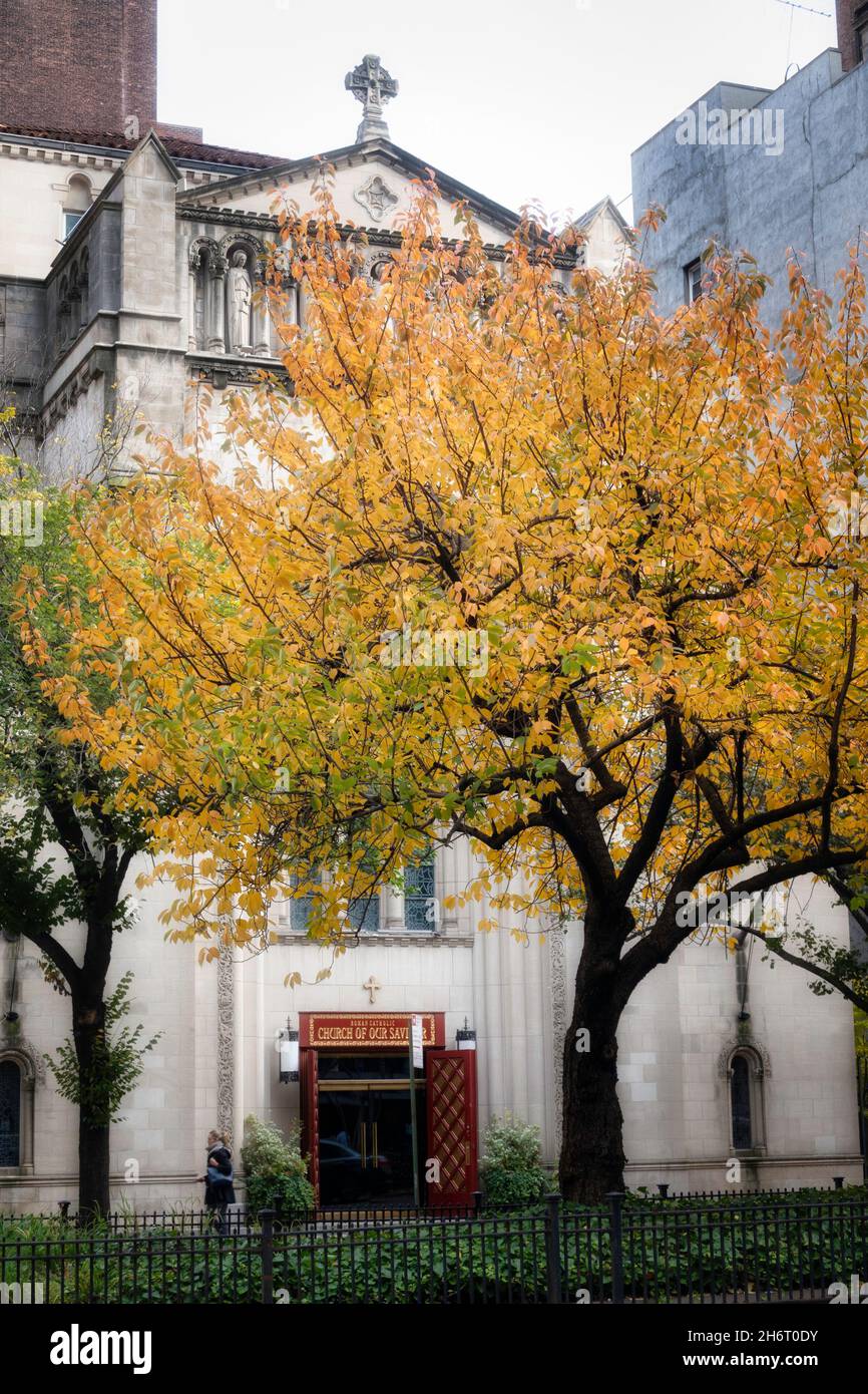 LA PARROCCHIA CATTOLICA ROMANA DEL NOSTRO SALVATORE, SANTO STEFANO E NOSTRA SIGNORA DELLO SCAPOLARE, E LA CAPPELLA DEI CUORI SACRI DI GESÙ E MARIA, NYC 20 Foto Stock