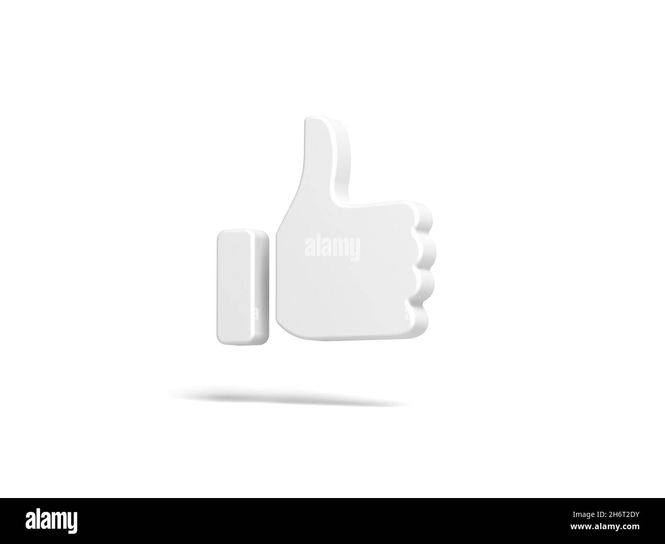 Icona dei pollici su isolato su sfondo bianco. illustrazione 3d. Foto Stock