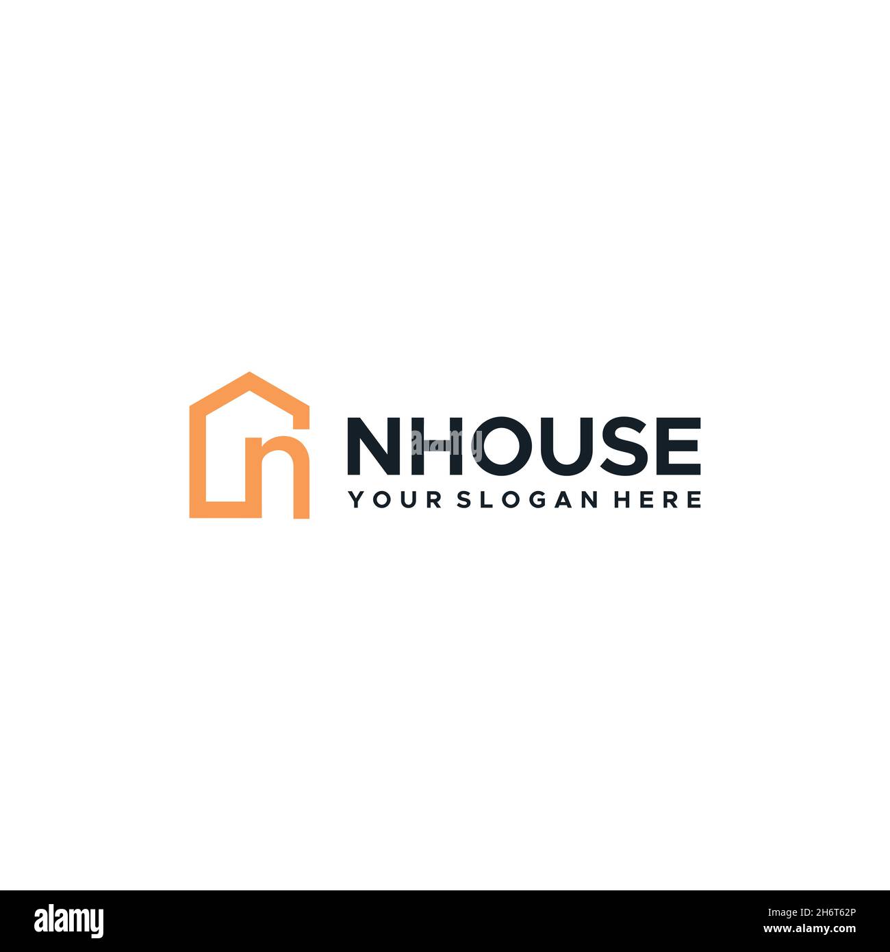 Design minimalista con il logo NHOUSE Initial Lettermark Illustrazione Vettoriale