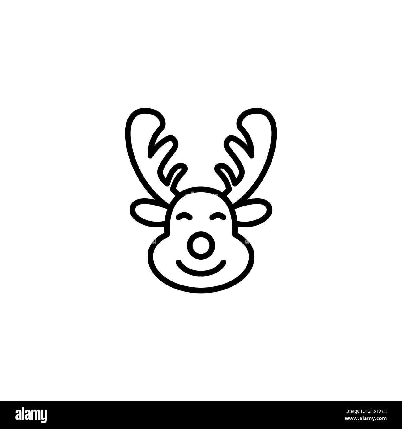 Cartoon stile Santa renna. Pixel di Natale perfetto, icona vettoriale tratto modificabile Immagine e Vettoriale - Alamy