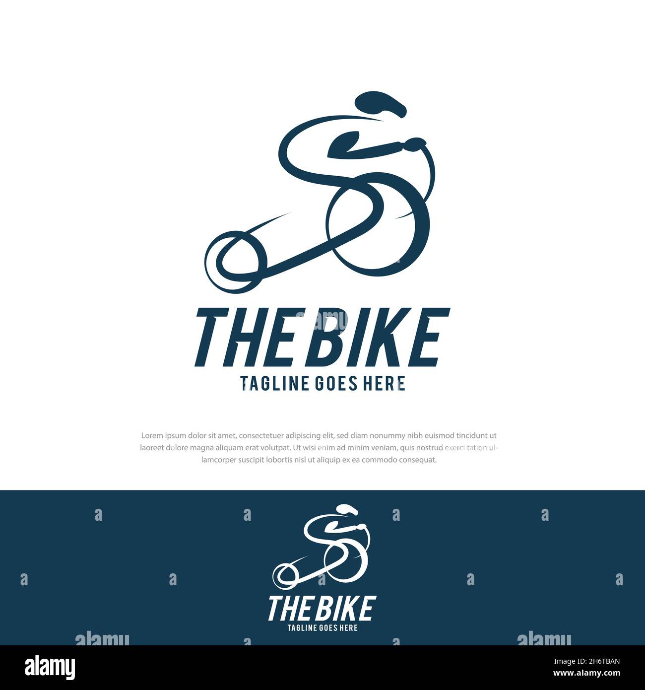 Design astratto con logo da corsa. Sport vettoriale da bicicletta Illustrazione Vettoriale