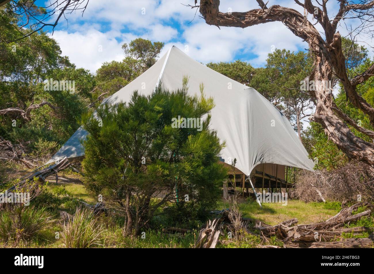 Tenda 'glamping' al Wilderness Retreats, Wilsons Promontory National Park, Victoria, Australia Foto Stock