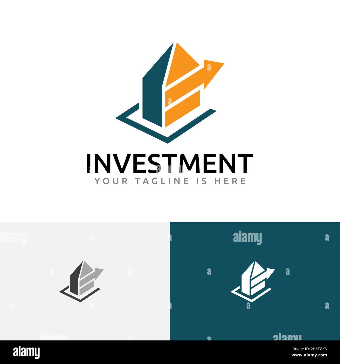 Proprietà finanziaria investimenti immobiliari Marketing economico Business Logo Illustrazione Vettoriale