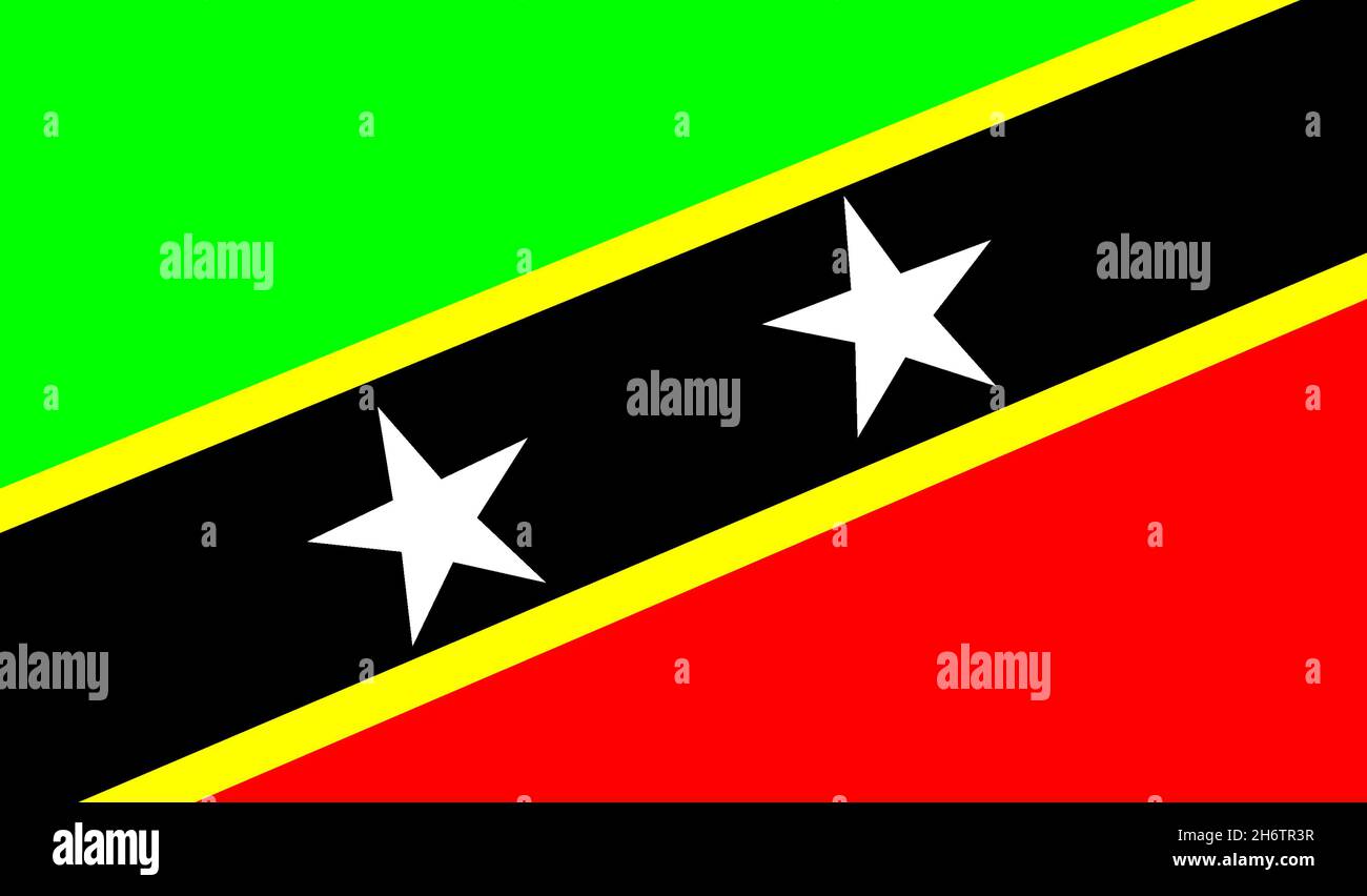 Fahne von St. Kitts Inseln Foto Stock