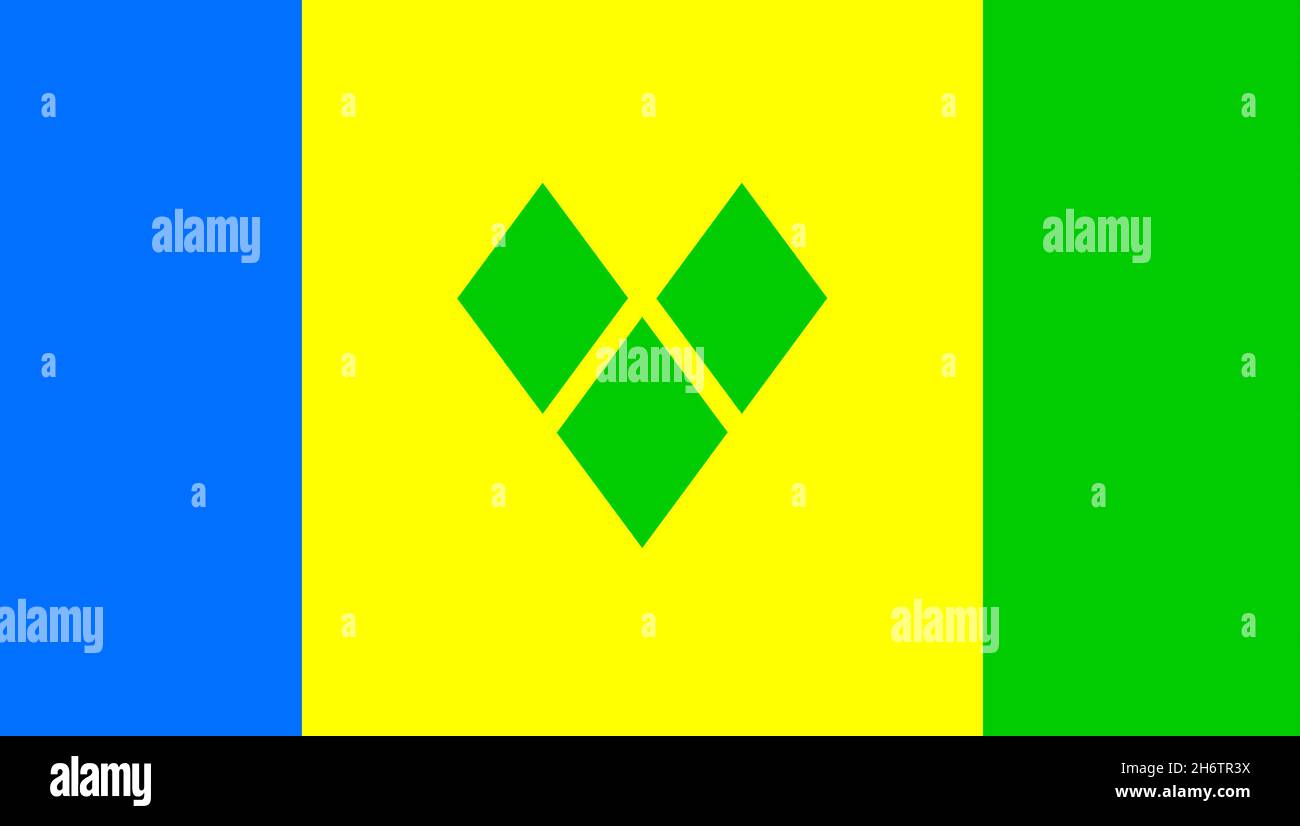 Fahne von Grenadinen Inseln Foto Stock