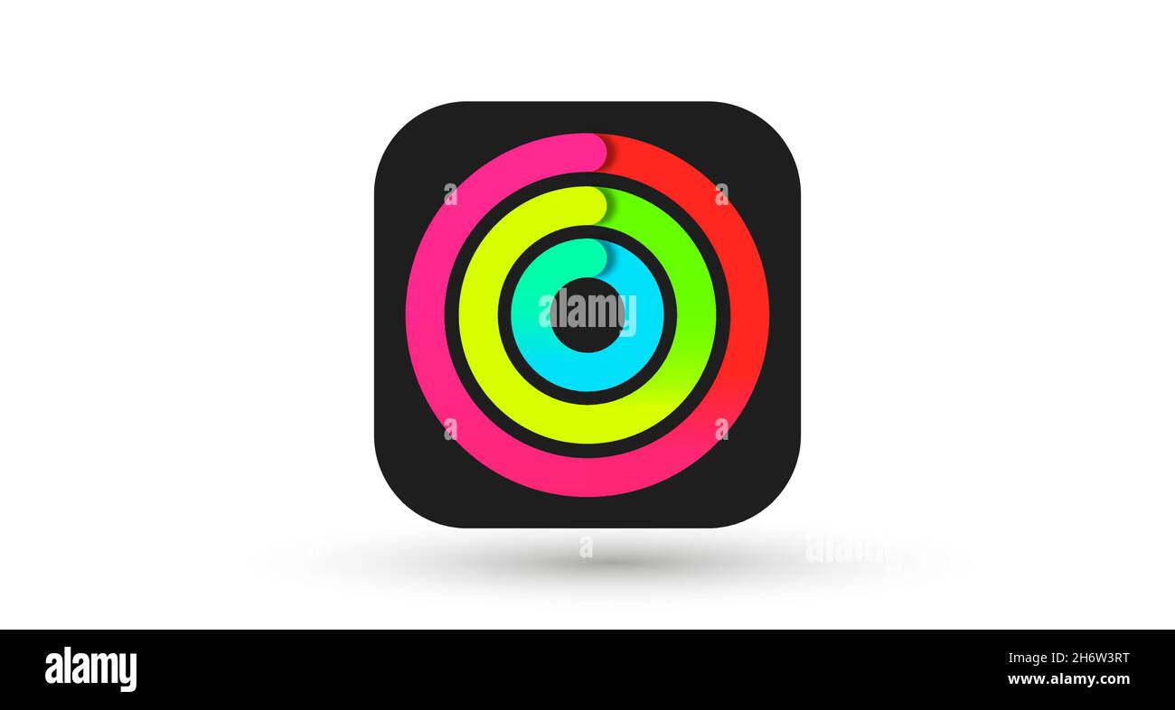 Icona dell'app Apple Fitness in formato vettoriale Illustrazione Vettoriale