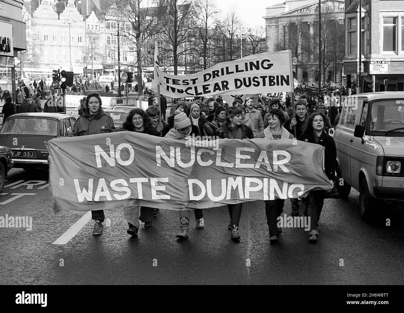 Demo contro il dumping nucleare, Rushcliffe, Notts Gennaio 1981 Foto Stock