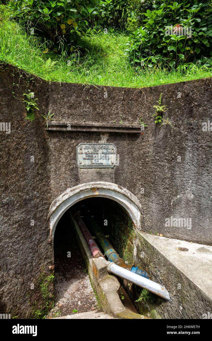 Túnel das Sete Cidades, Caldeira das Sete Cidades, Isola di São Miguel, Azzorre, Astore, Portogallo, Europa. Foto Stock