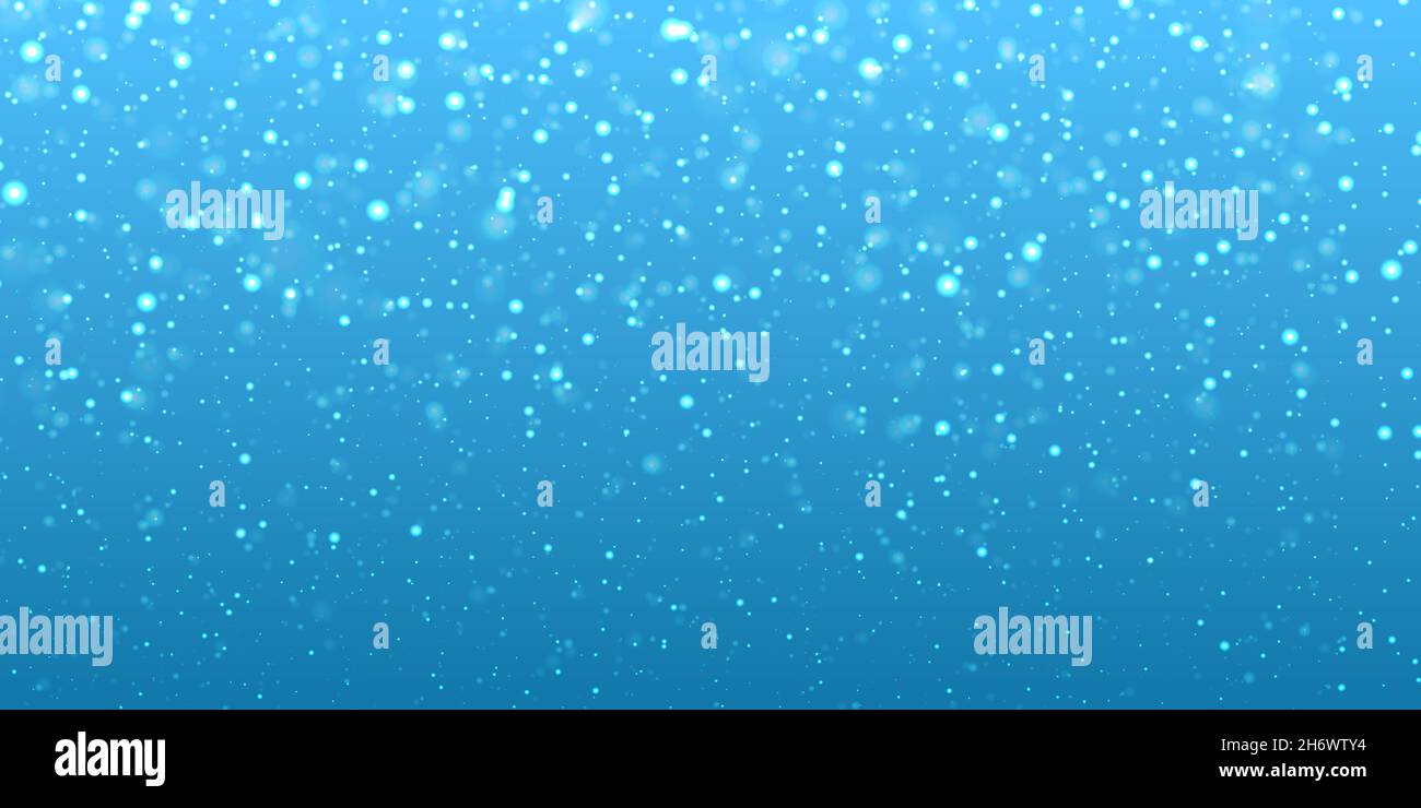 Sfondo blu di Natale con neve. Illustrazione Vettoriale