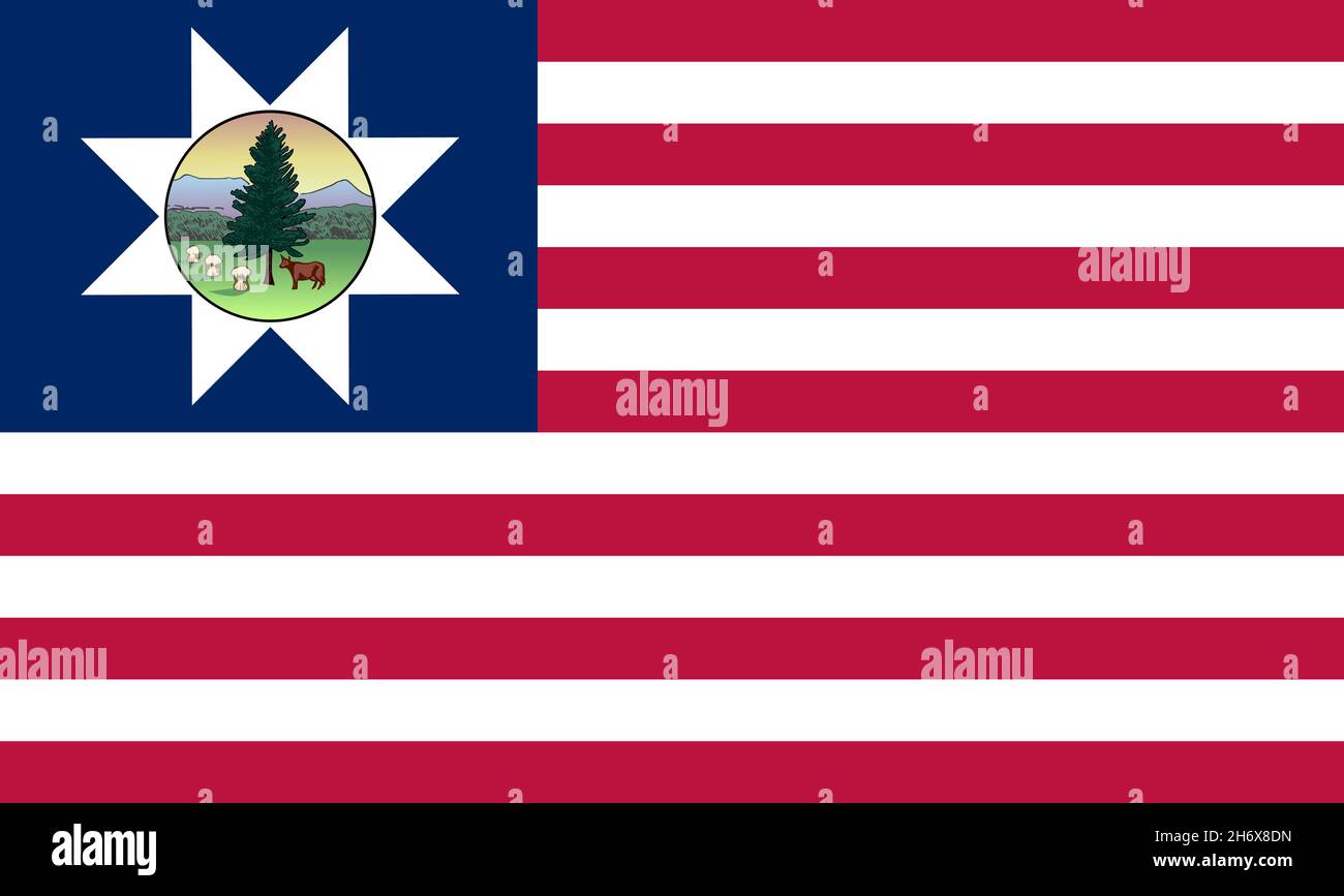 Vista dall'alto del Vermont 1837 1923 , bandiera degli Stati Uniti, senza bandiera. Layout del progetto del piano sfondo dell'indicatore Foto Stock