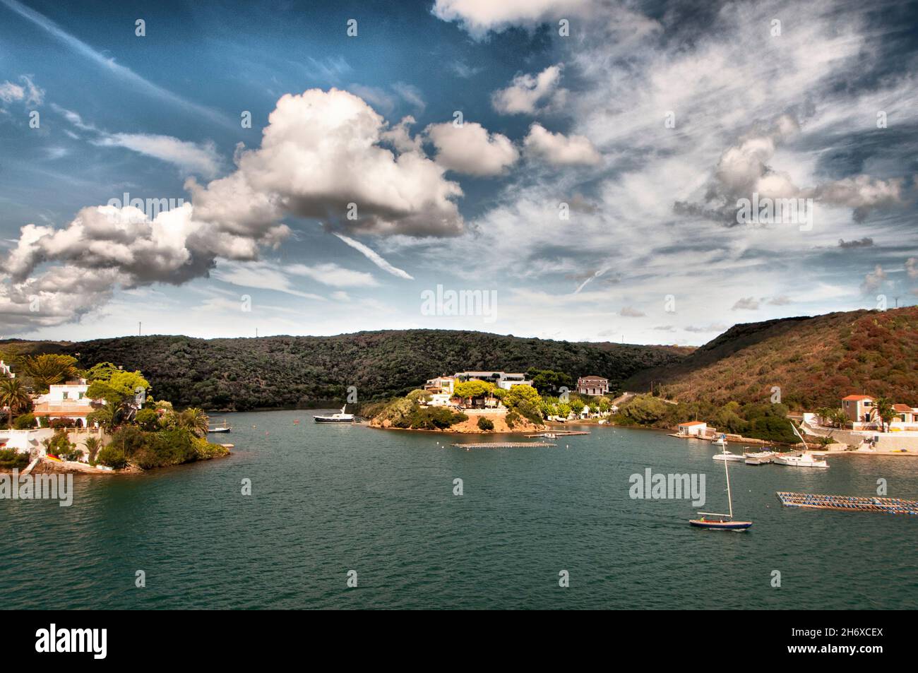 Paesaggio costiero di Minorca - Isole Baleari - Spagna. Foto Stock