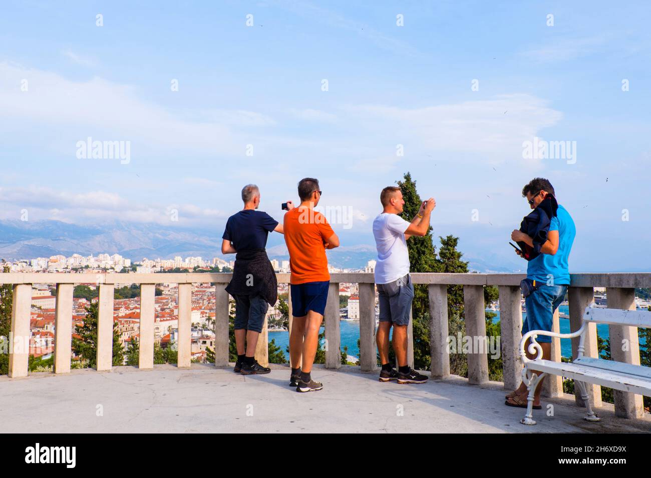 Prva vidilica na Marjanu, punto di osservazione della collina di Marjan, Spalato, Croazia Foto Stock