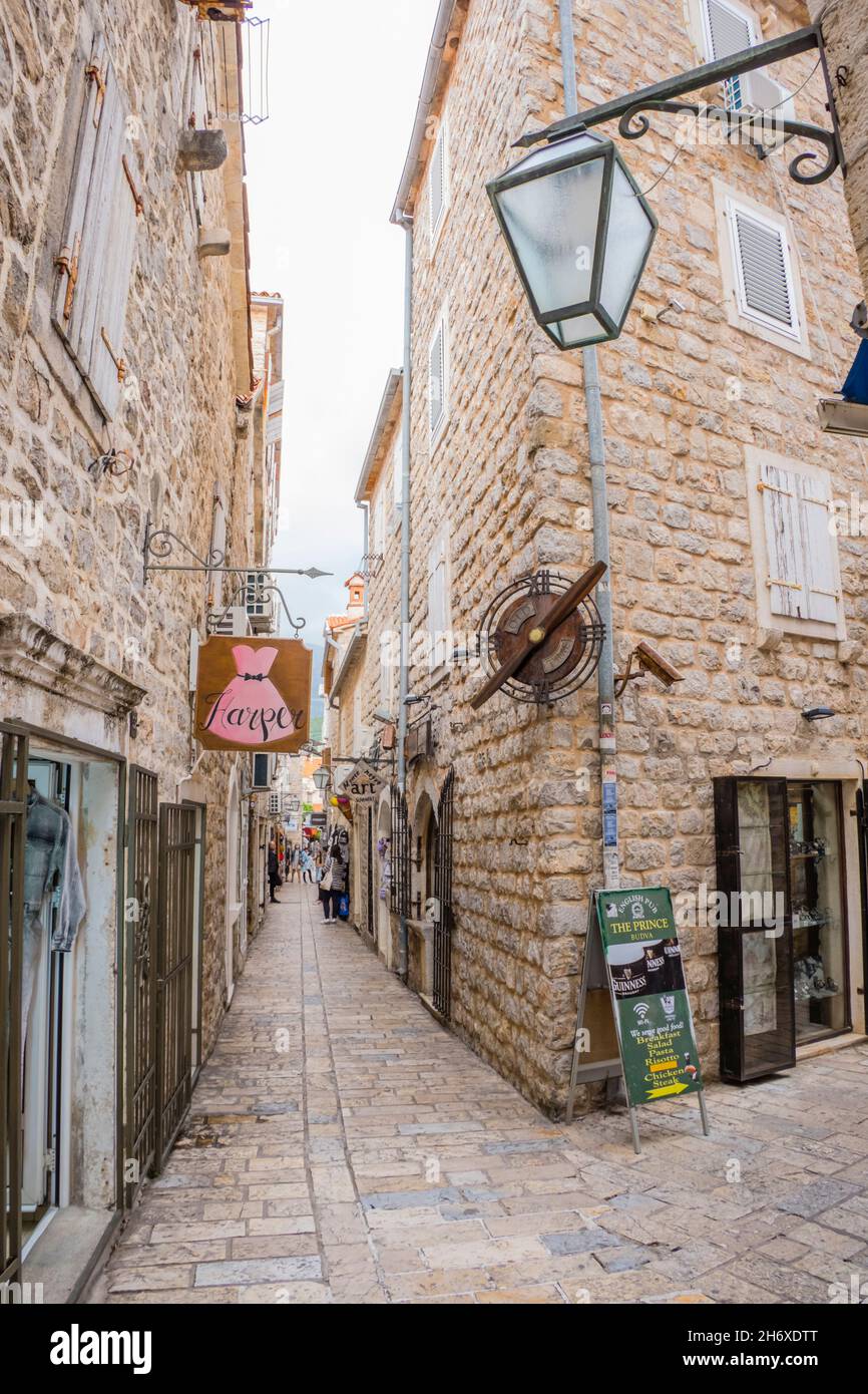 Stari Grad, città vecchia, Budva, Montenegro, Europa Foto Stock