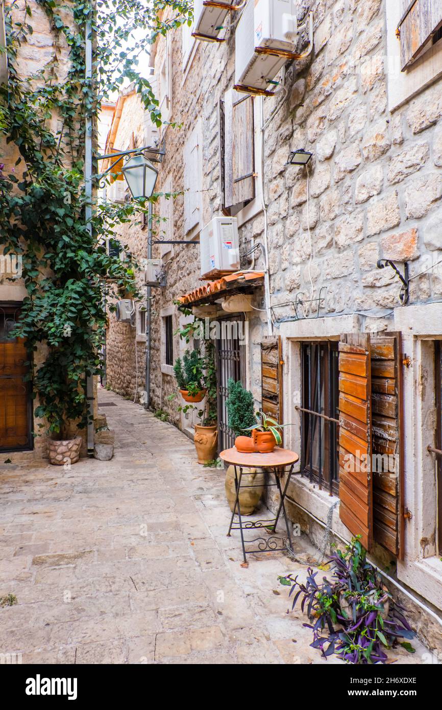 Stari Grad, città vecchia, Budva, Montenegro, Europa Foto Stock
