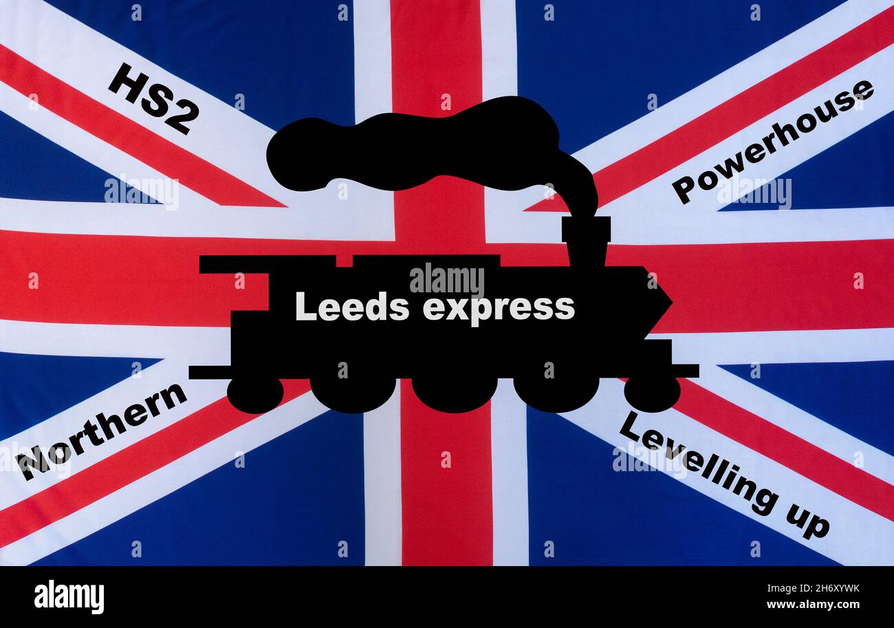 Prolunga della guida HS2 Leeds rottamata. Livellamento verso l'alto, potenza settentrionale..., concetto Foto Stock