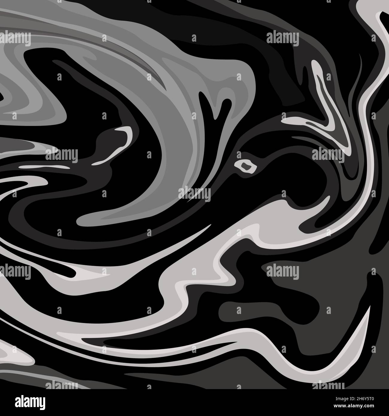 Pattern monocromatico con forme ondulate caotiche come pseudo effetto di vernice Illustrazione Vettoriale